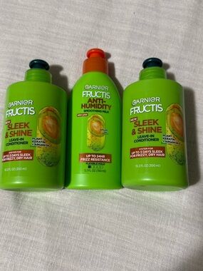 Garnier Fructis Sleek & Shine + Anti-Humidity Green Hair Care Trio